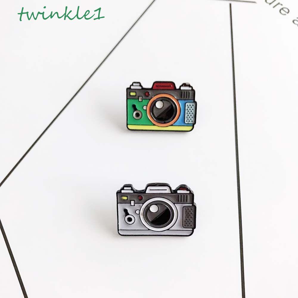 Ghim Cài Áo Hình Máy Ảnh Kỹ Thuật Số / Cầu Vồng Tráng Men / Kim Loại Trá