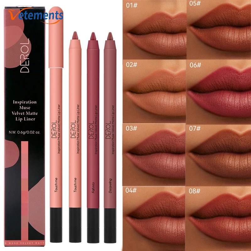 Son Môi Dạng Bút Chì / Chì Kẻ Viền Môi Lâu Trôi Không Thấm Nước Chống Dính Màu Nhung Lì Gợi Cảm