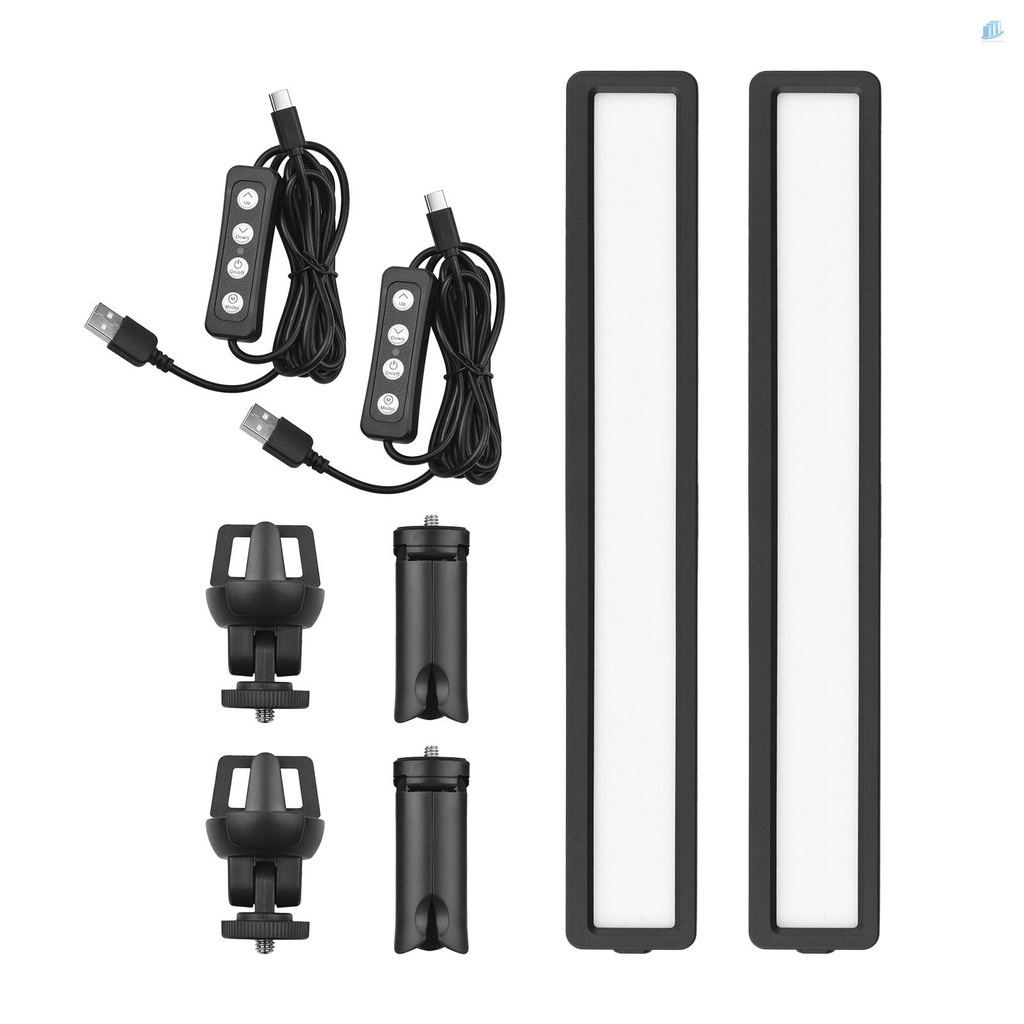 ANDOER Bộ 2 Thanh Đèn USB 3 Màu Có Thể Điều Chỉnh Nhiệt Độ Với Màn Hình Ba Chân Mini Cho Laptop / Máy Tính