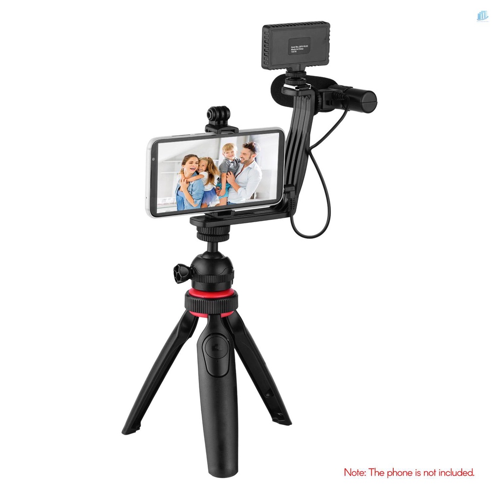 Bộ Dụng Cụ Vlog Với Giá Đỡ Ba Chân Đầu Bi Và Đèn LED Kèm 3 Đầu Khuếch Tán Điều Khiển Cho Điện Thoại Thông Minh / Máy Quay Hành Động
