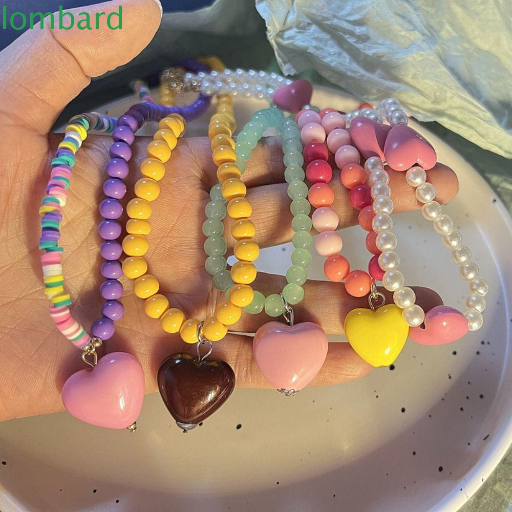 Vòng cổ Y2K Màu Sắc Cầu Vồng Phong Cách Dân Tộc Thời Trang Hàn Quốc