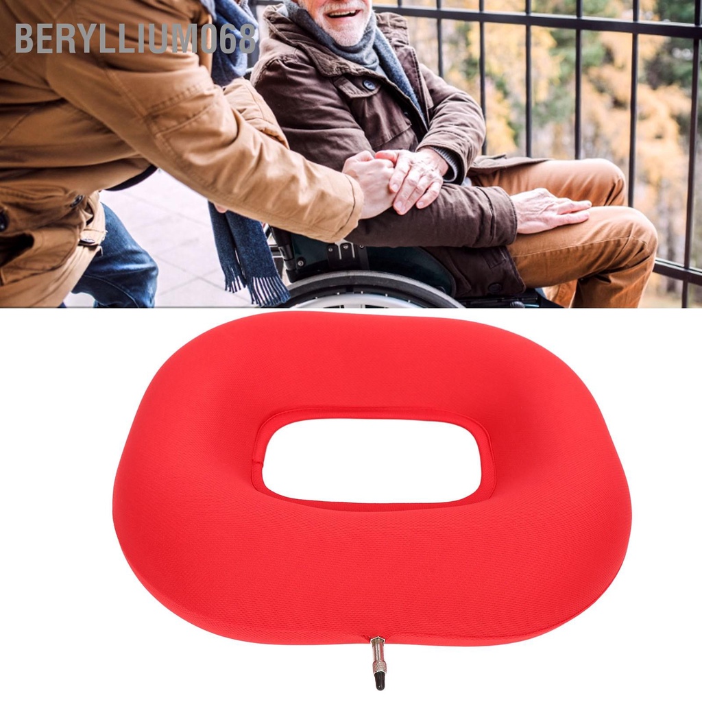 Beryllium068 Bơm Hơi Donut Đệm Hình Chữ Nhật Cao Su Dày Có Thể Gập Lại Vòng Ghế Cho Bệnh Nhân Người Tuổi