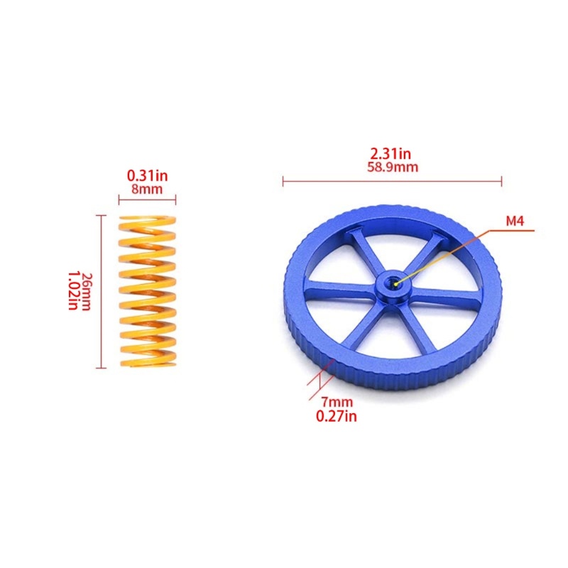 Set 4 Lò Xo Nhôm Nâng Cấp Cho Máy In Ender 3 / Ender 3 S1 Pro / 3 Pro