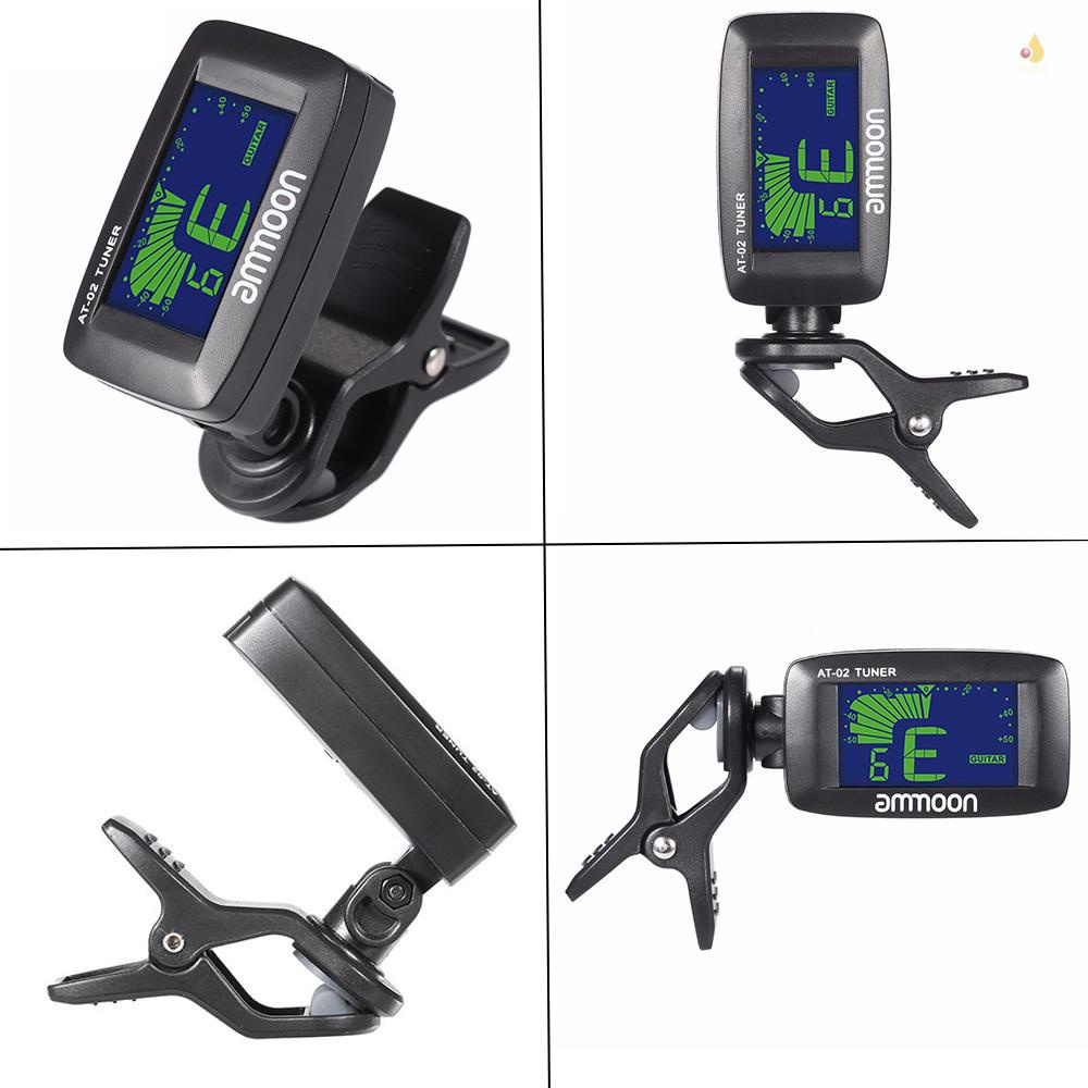 Dụng Cụ Chỉnh Dây Đàn ammoon AT-02 Ba Màu Kẹp Màn Hình Lcd Nhỏ Gọn Thông Dụng Cho Guitar Bass Ukulele