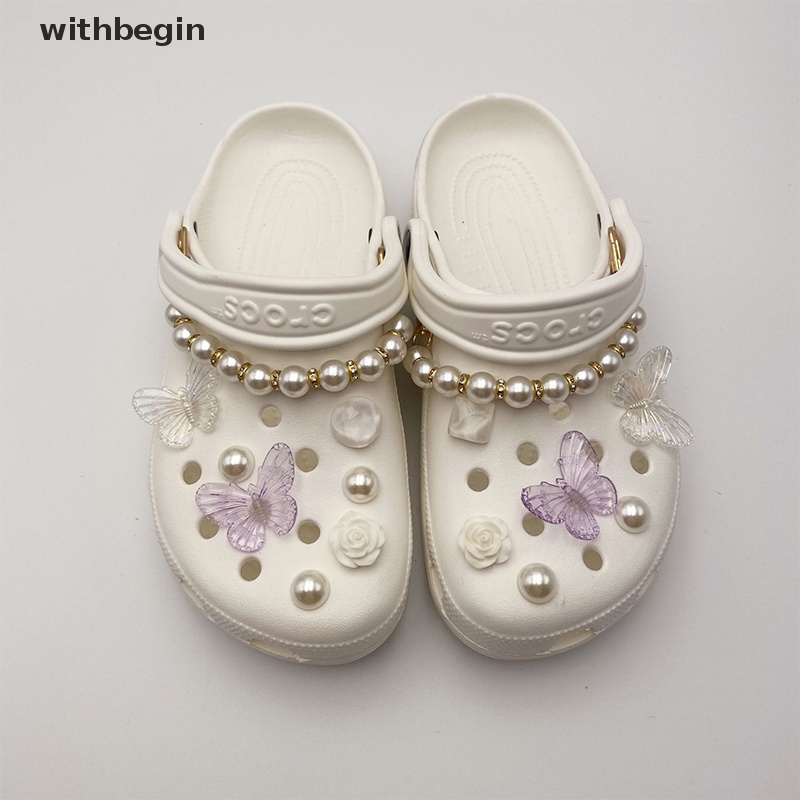 1 Set Phụ Kiện Trang Trí Giày DIY Hình Hoa Bướm Thời Trang