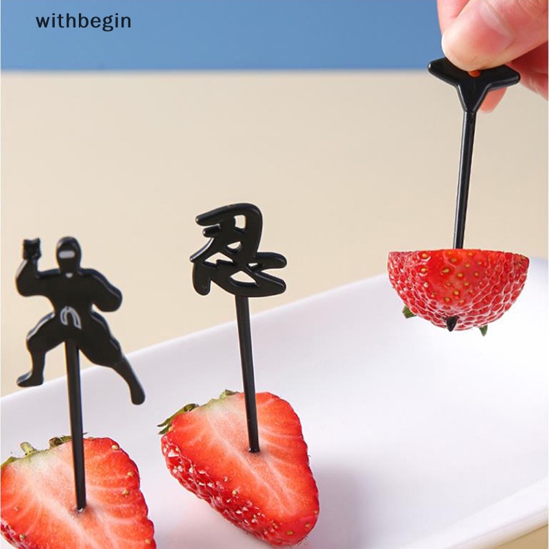 Bộ 9 Nĩa Ăn Tráng Miệng Hình Ninja Mini Cho Bé