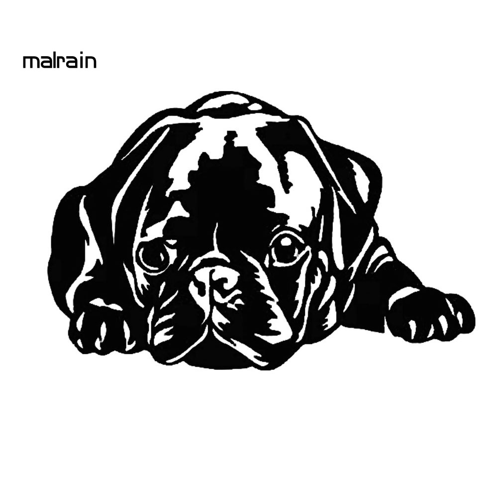 Đề Can Phản Quang Hình Chú Chó Pug Dễ Thương Dán Trang Trí Xe Hơi