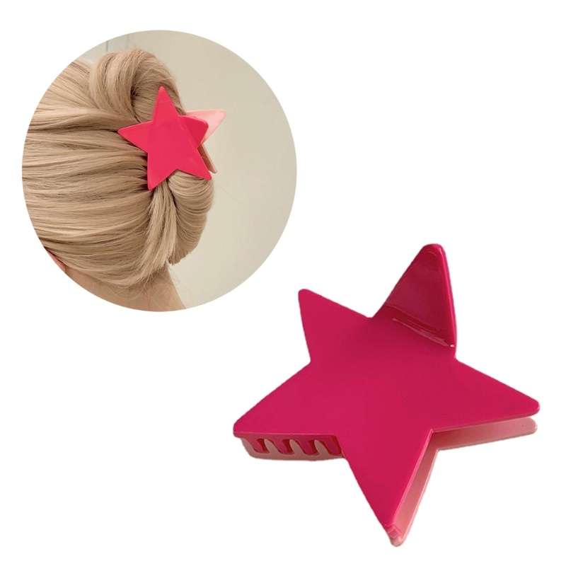 1 / 4 Kẹp Tóc Ngôi Sao Màu Hồng Y2k