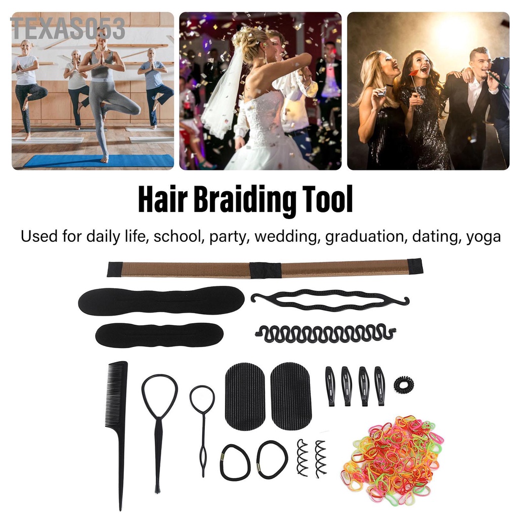 Texas053 20 Chiếc Dụng Cụ Bện Tóc Di Động Nhẹ Tự Làm Phụ Kiện Dành Cho Nhà Tạo Mẫu Nữ Bé Gái
