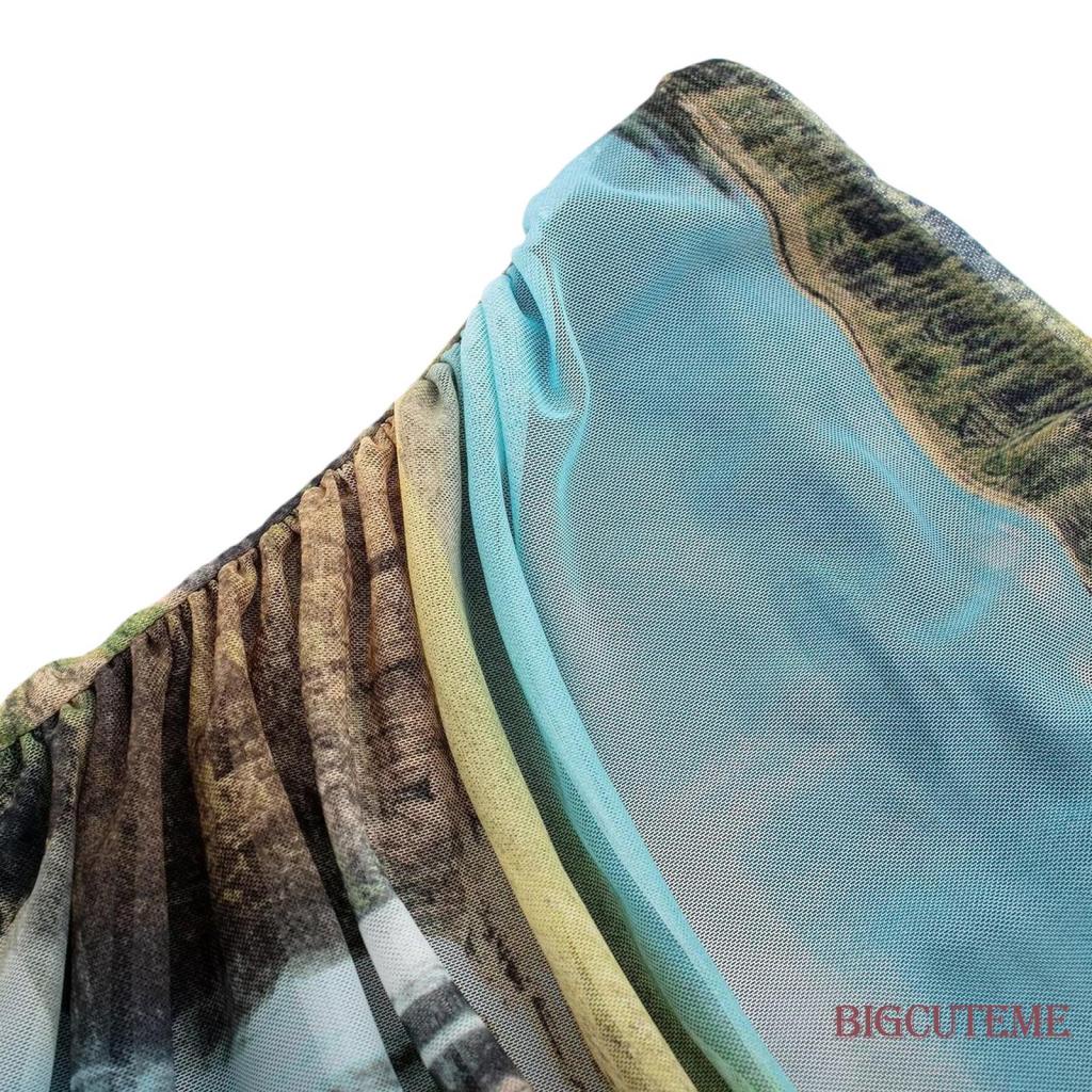 Đầm Ôm Không Tay In Họa Tiết Thời Trang Xuân Hè Cho Nữ