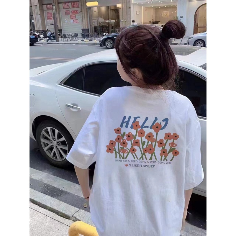 Áo Thun Tay Ngắn n88- Thời Trang Nam Nữ In Hoa Cổ Điển