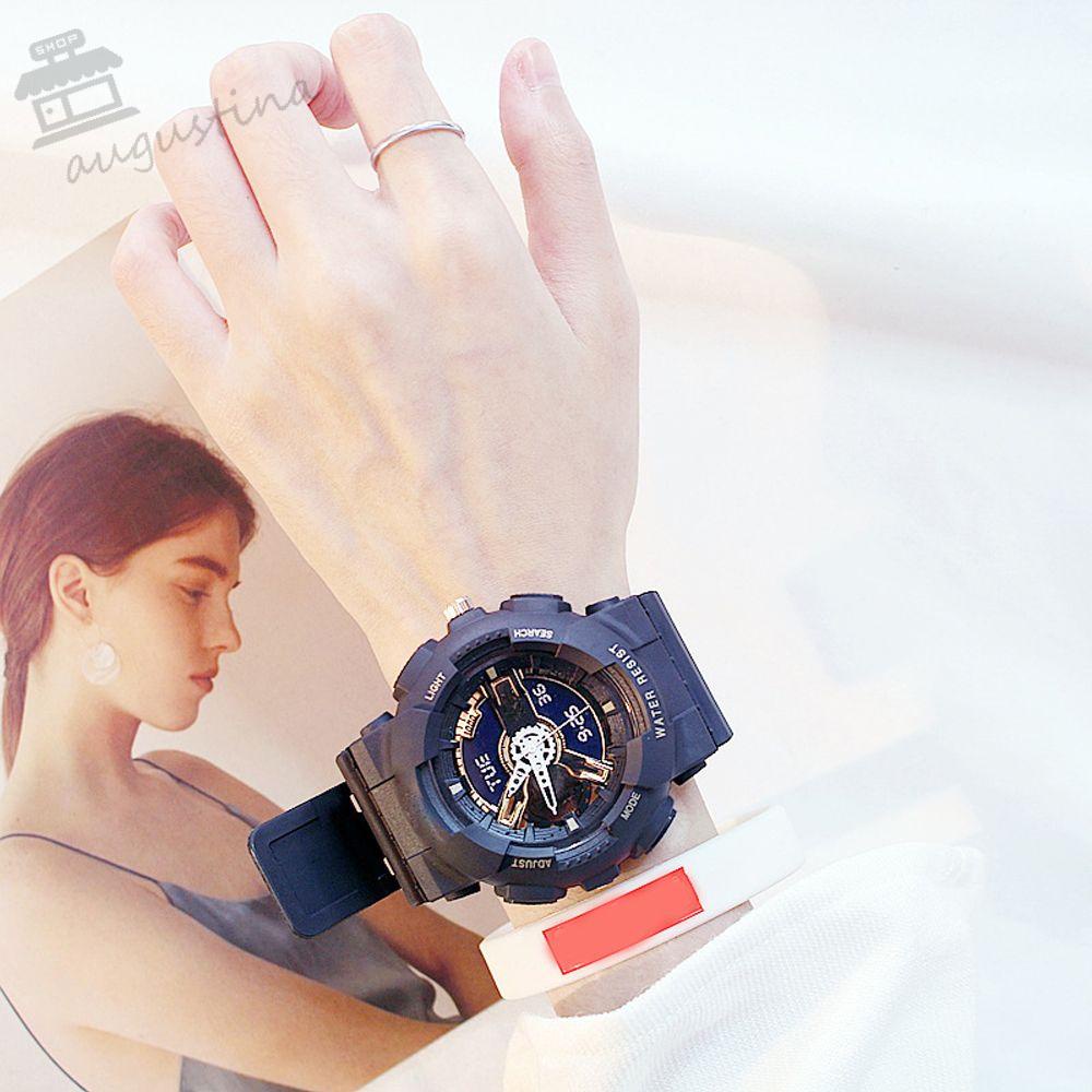 Đồng Hồ Điện Tử AUGUSTINA Dây Đeo Acrylic Màu Kẹo Dạ Quang Dễ Thương Cho Nữ