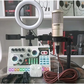  Combo hát live Sound Card X5 Mic takstar PC K200 tặng đèn led và tai nghe 