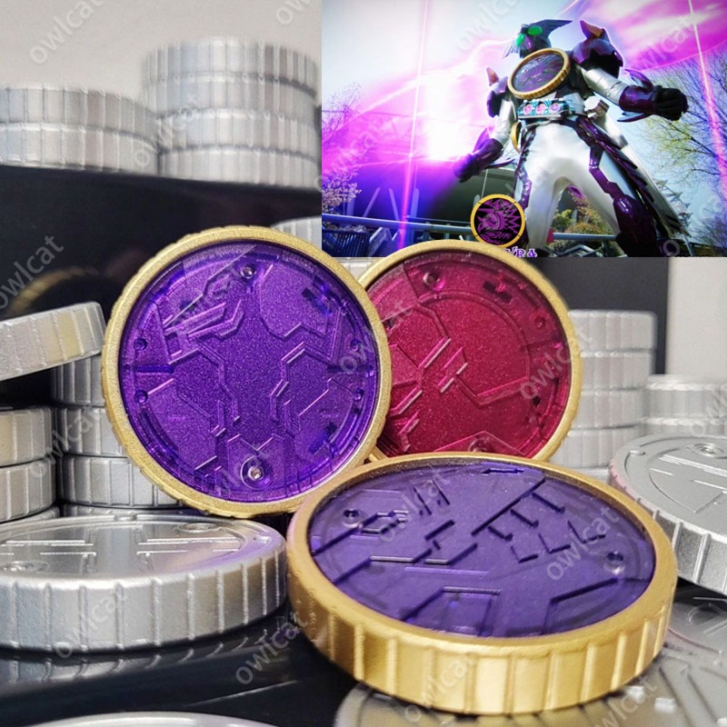 Tiền xu Set Ptera Tricera Tyranno Coins Core Medal  Ankh Kamen Rider OOO PuToTyra Combo Form Masked Rider OOO Fire Greeed-Dinosaur System Coin Packed in Box Model Kyouryu