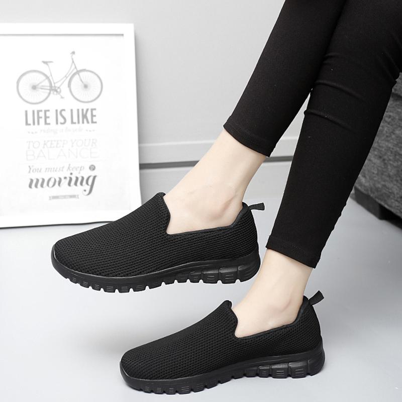 Giày Lười Thể Thao Phối Lưới Thoáng Khí Thoải Mái Thời Trang Cho Nữ