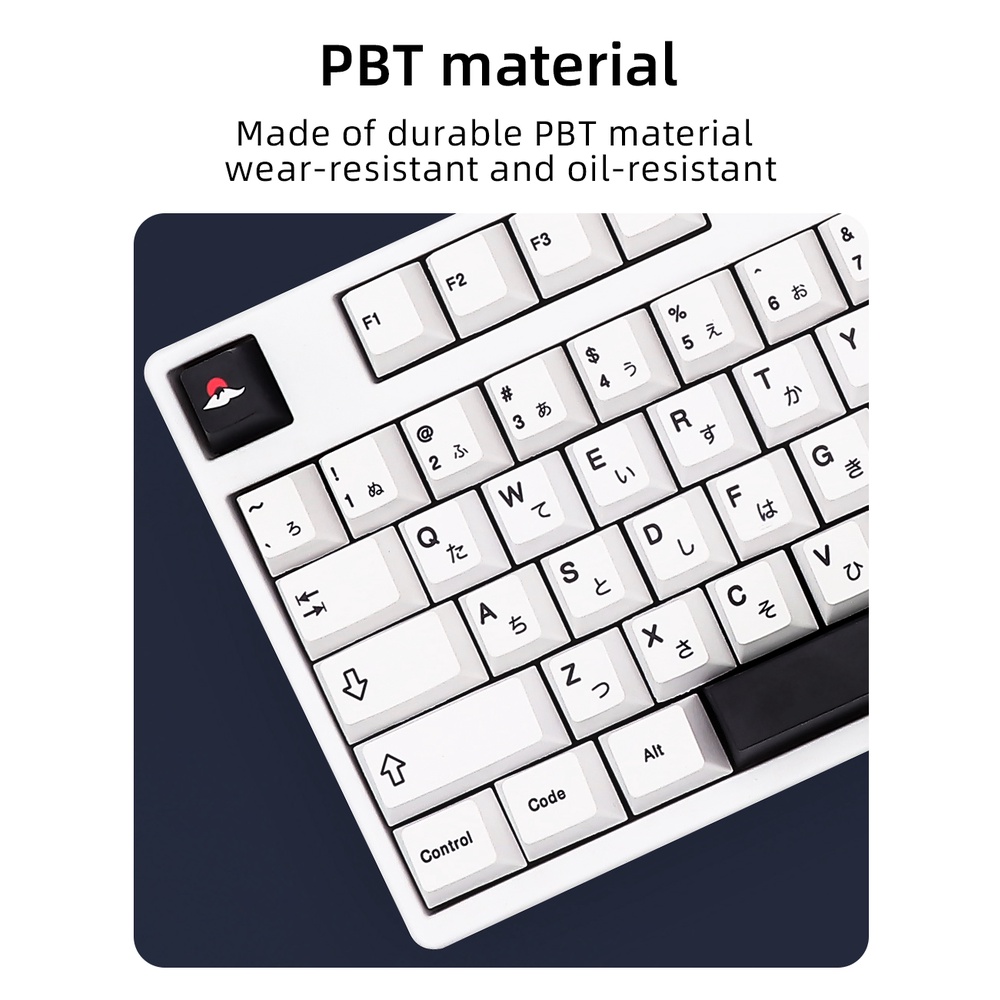 Black And White BOW Keycap Simple Cherry Profile PBT Set 140 Nút Bàn Phím Cơ Màu Trắng Và Đen In Hình Cherry Profile PBT Có Công Tắc MX