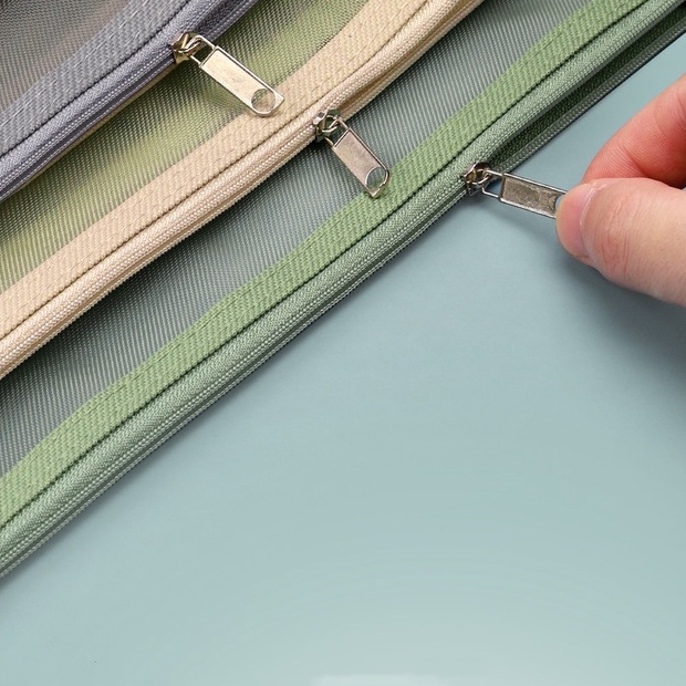 Túi Lưới Đựng Bút Bằng PVC Trong Suốt Màu Trơn Siêu Bền Tiện Dụng Ốp