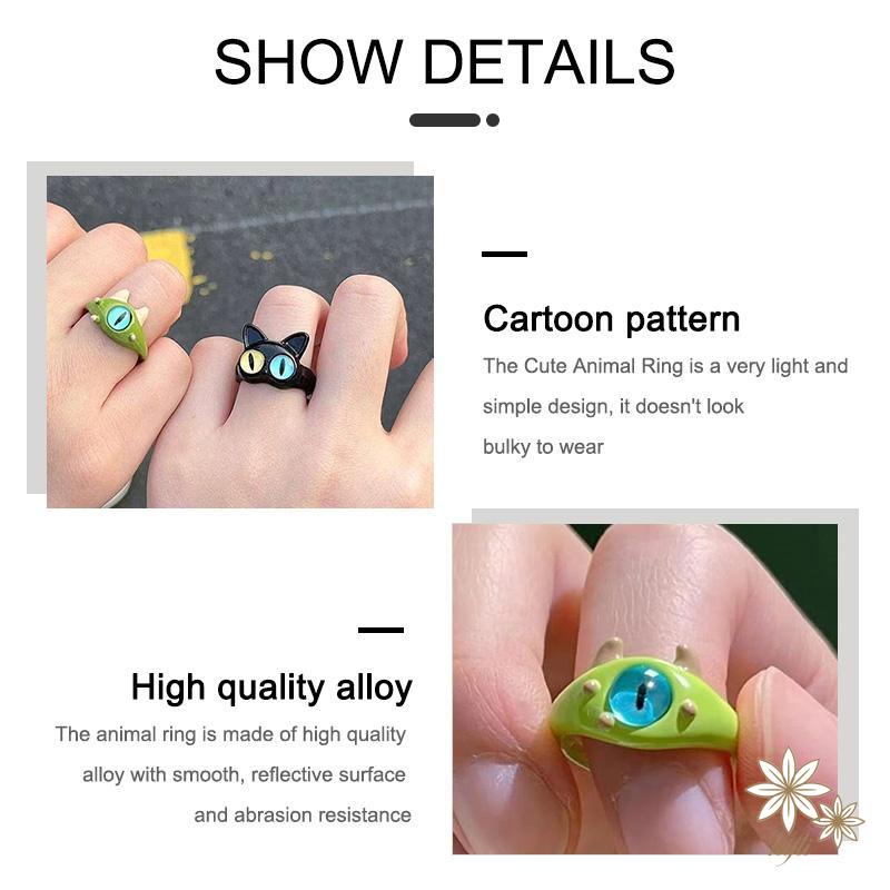 Nhẫn Hình Mèo Đen Mắt To Thiết Kế Độc Đáo Thời Trang Cho Nữ