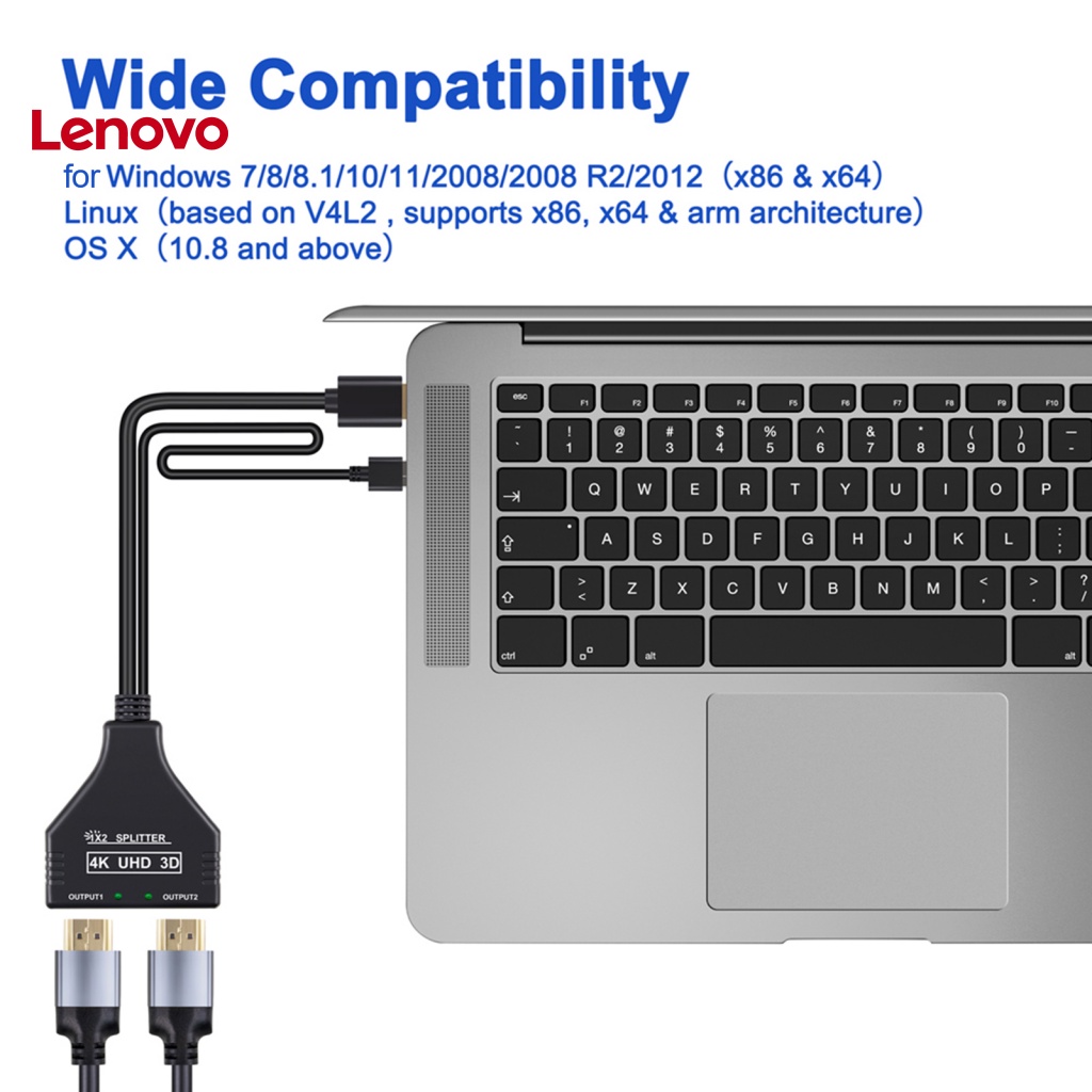 Bộ Chuyển Đổi Video Hướng Dương Với Nguồn USB 1080P HD-Compatible Video Adapter 1 Đầu Vào 2 HDMI Cho TV Laptop Pro
