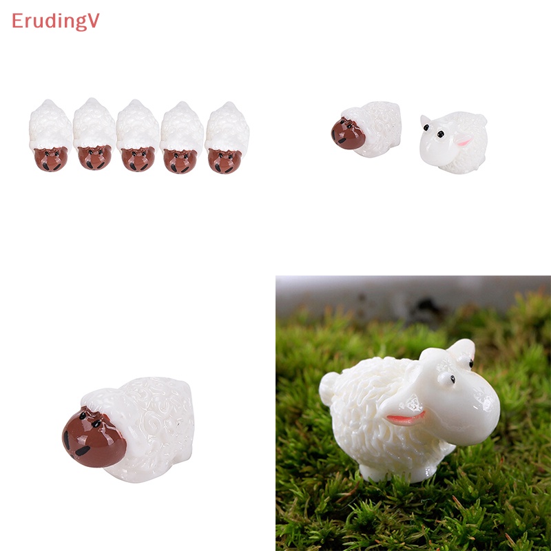 Set 5 Tượng Cừu Mini Trang Trí Vườn Thu Nhỏ DIY