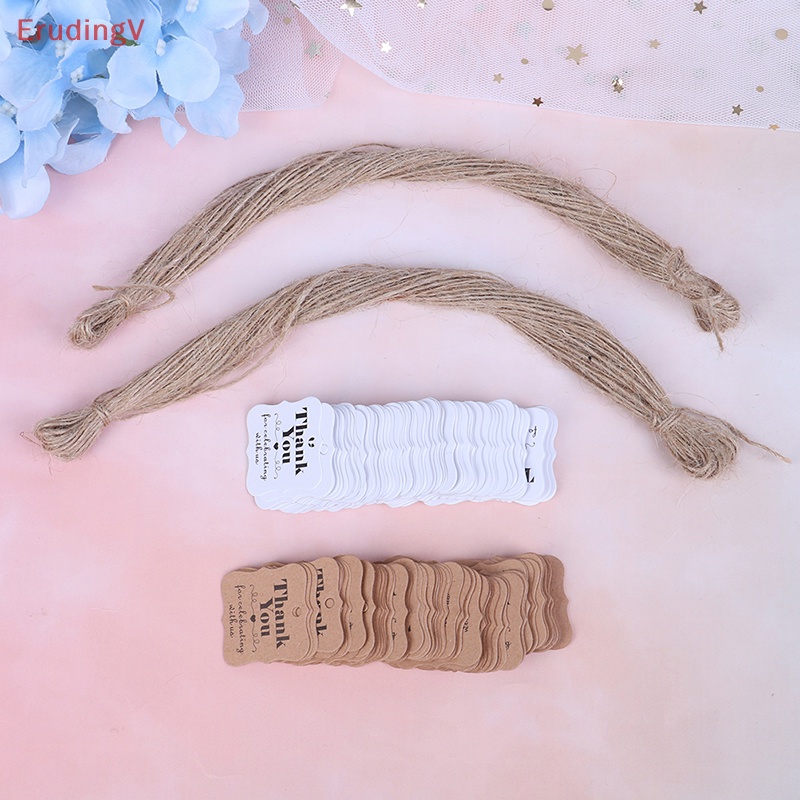 Set 100 Thẻ Giấy In Chữ Thank You for Celebrag Kèm Us Dùng Làm Quà Tặng Cho Bé