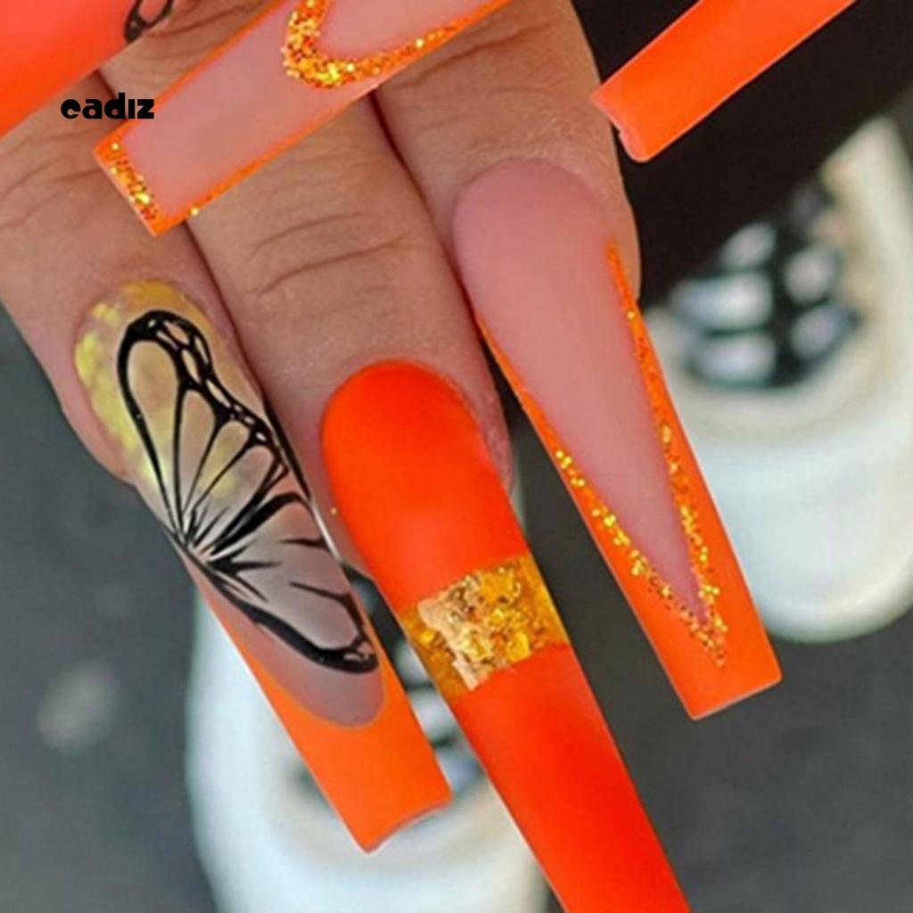 Bộ 24 Móng Tay Giả Che Phủ Toàn Diện Kèm Keo Dán Có Thể Tái Sử Dụng