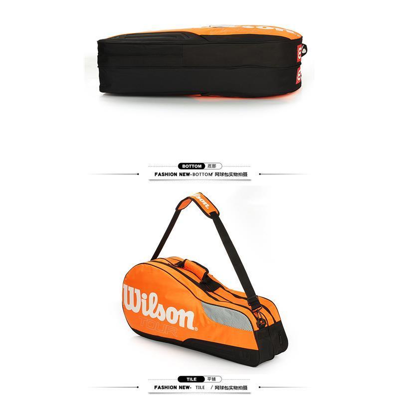 Túi Đựng Vợt Tennis Wilson 0318 Đeo Vai 4 Ngăn Tiện Dụng 4 Màu