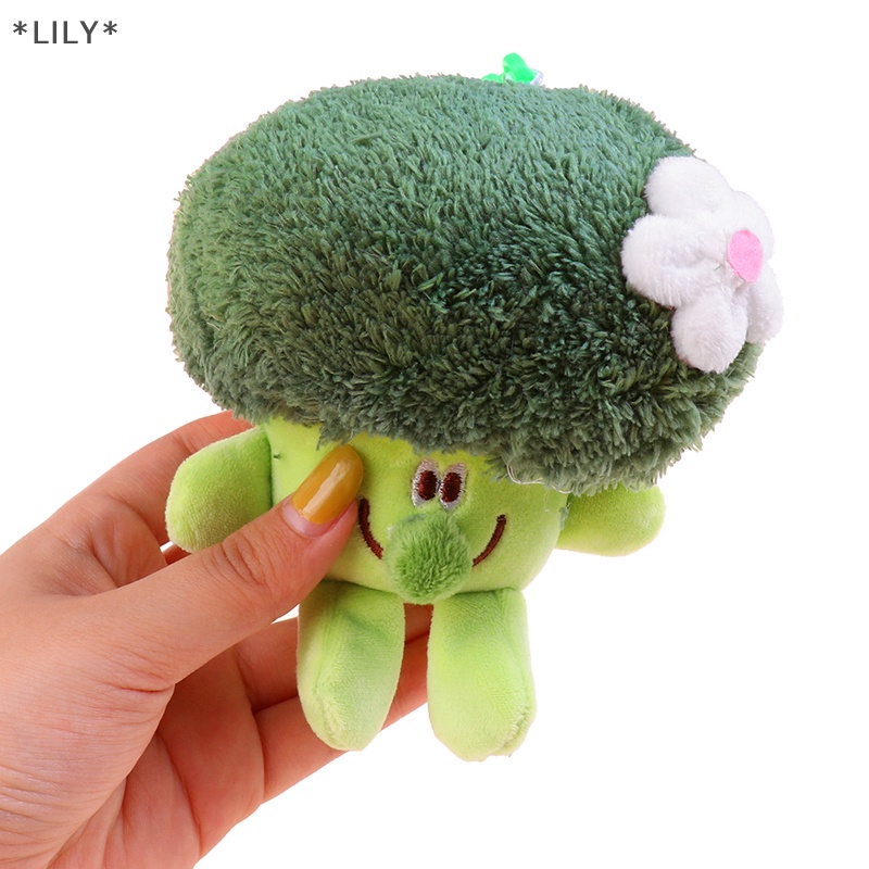 LILY Dễ thương Rau bông cải xanh sang trọng nhồi bông búp bê vài Keychain Túi Mặt dây chuyền Kid Quà Tặng uuu
