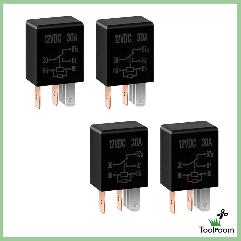 Set 4 Rơ Le Tự Động 5 Pin 12V 30A Đa Năng Cho Bơm Nhiên Liệu Điện