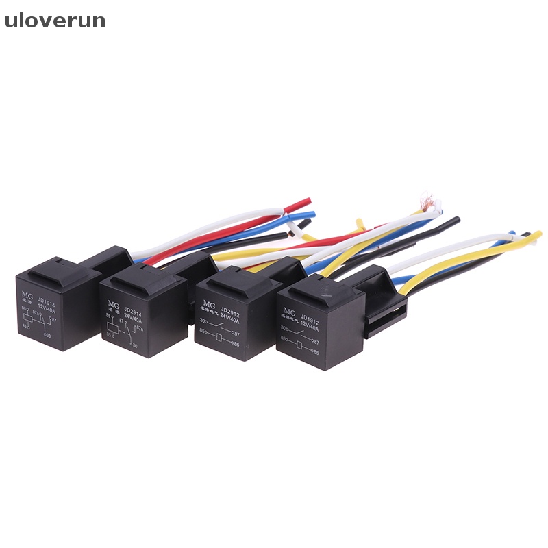 CURREN Rơ Le Ô Tô uloverun 4 Chân Có Dây Nối 12 / 24V 40A