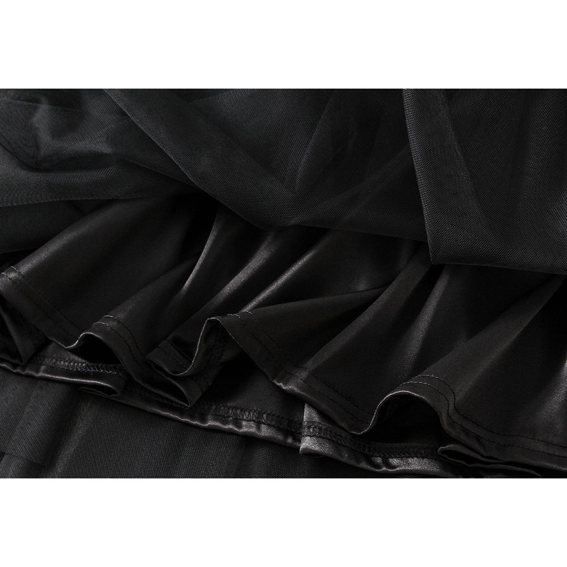 Bộ 5 Chân Váy tutu Chữ A Lưng Cao Co Giãn Phối Lưới Màu Trơn Thời Trang Hàn Quốc Cho Nữ