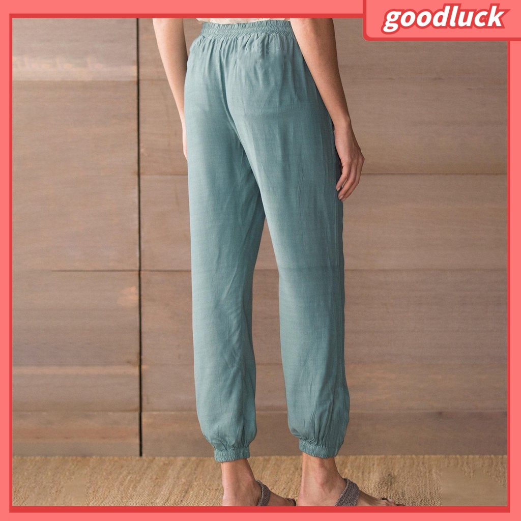 Quần Harem Dây Rút Màu Trơn Có Túi Dành Cho Nữ