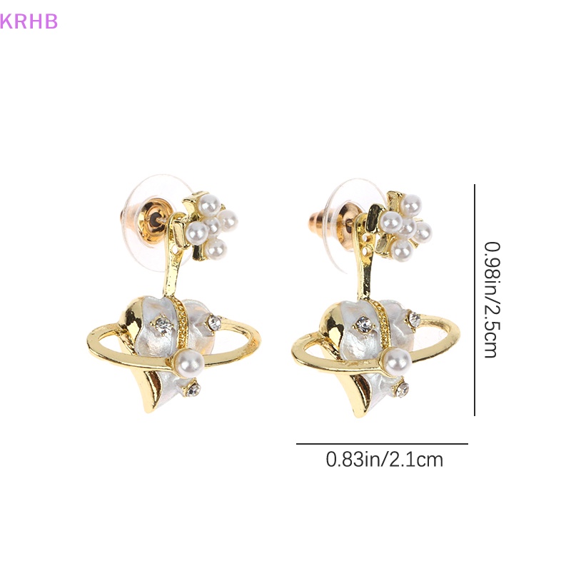 1 Đôi Bông Tai Hình Trái Tim Đính Đá Thời Trang Mới