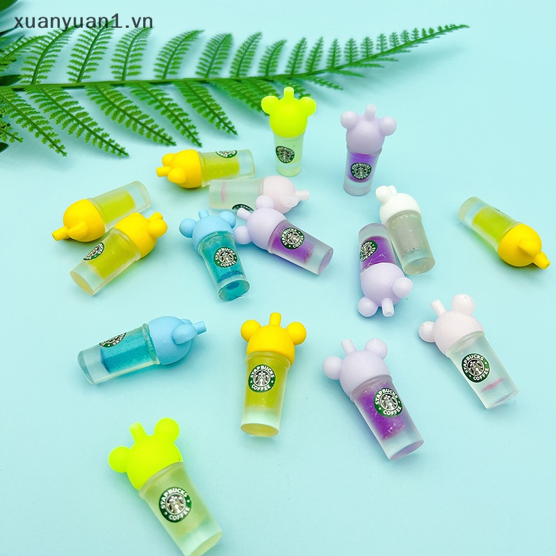 Set 5 Kẹp Tóc Hình Ly Starbucks Bằng Nhựa Phát Quang Độc Đáo Dùng Trang Trí Sổ Tay DIY