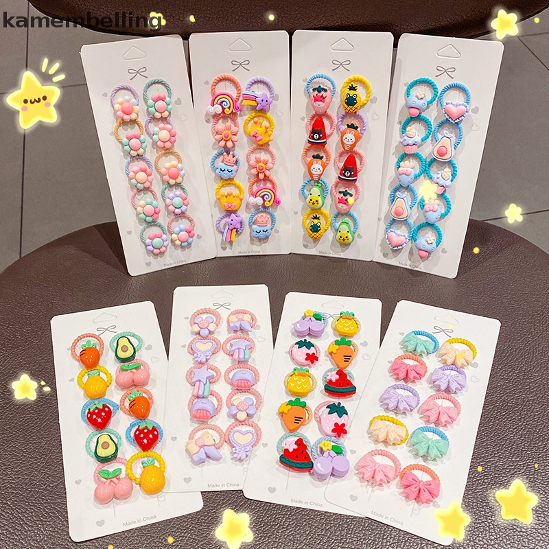 Set 10 Dây Buộc Tóc Co Giãn Dễ Thương Cho Bé Gái