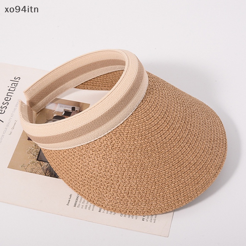 Mũ Cói Chống Nắng / Nắng Hở Chóp Thoáng Khí Có Thể Gấp Gọn Thời Trang Đi Biển Cho Nữ