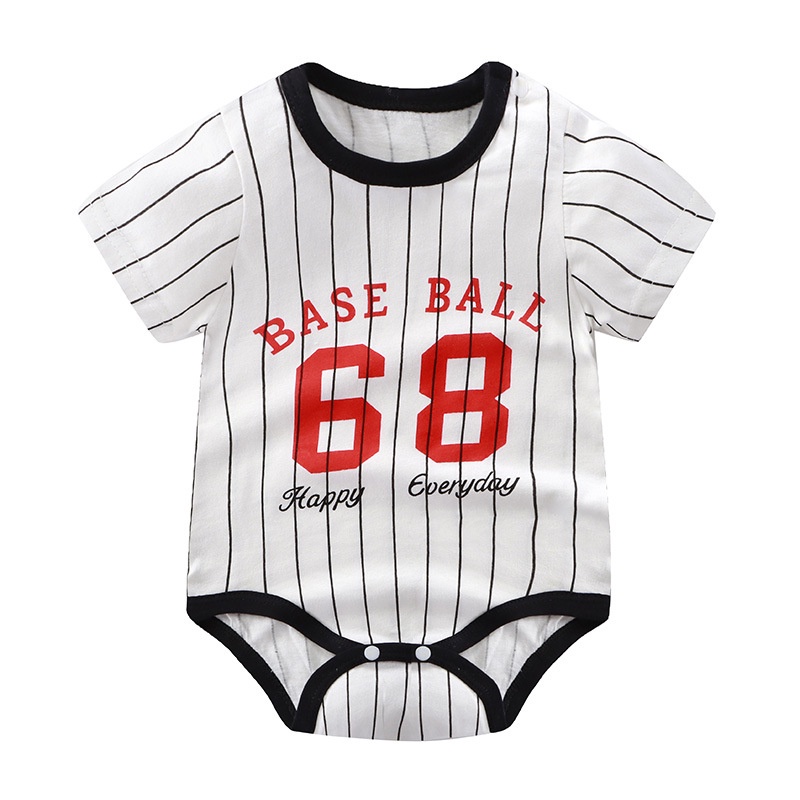 Áo Liền Quần Cotton Mỏng Tay Ngắn Cổ Tròn In Họa Tiết Dễ Thương Thời Trang Mùa Hè Cho Bé