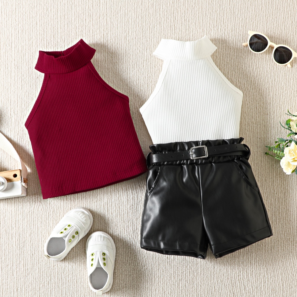 Combo bộ đồ bé gái 2-7 tuổi Áo Croptop quần đùi set mùa hè thời trang cho bé trẻ em
