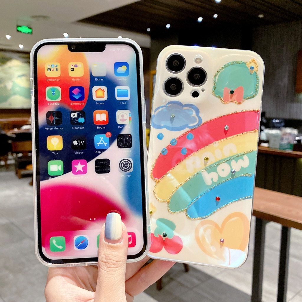 Ốp Điện Thoại TPU Chống Sốc Họa Tiết Cầu Vồng Cho IPhone 14 13 12 11 Pro MAX 14 Plus X XR XS MAX 7 8 Plus