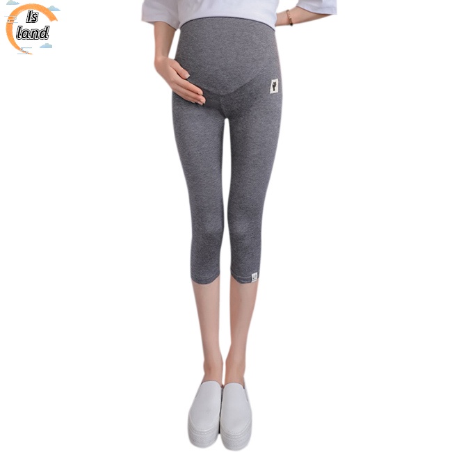 Quần Lửng Màu Trơn Họa Tiết Mèo Cho Phụ Nữ Mang Thai