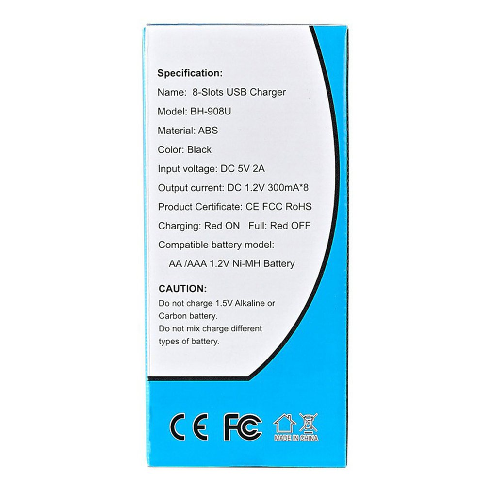 8 Slot Smart Battery Charger Led Display For Aa / Aaa Nimh Rechargeable Batteries With Charging Indication [Q/5]