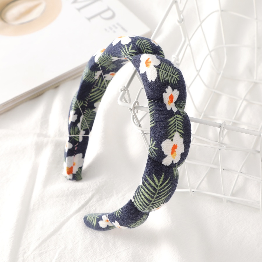 Băng Đô Cài Tóc Xốp In Họa Tiết Hoa Phong Cách Hàn Quốc Mới Cho Nữ