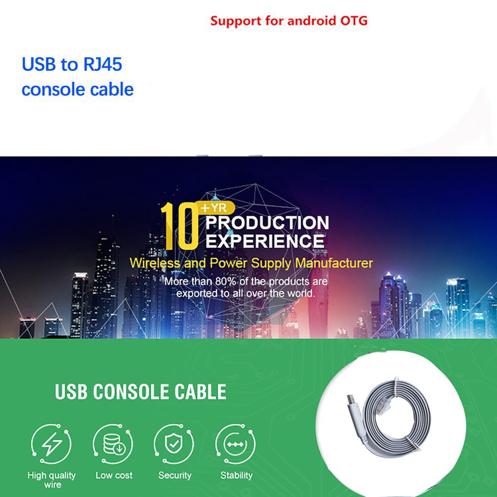 Usb To Rs232 Serial Rj45 Cat5 Console Adapter Cable For Cisco Routers Ftdi [Q/1]