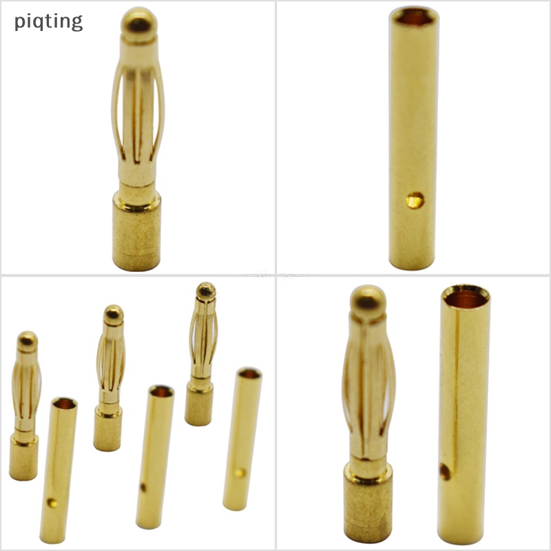 Set 20 Phích Cắm Chuối Nối Male &amp; Female 2mm Màu Vàng Cho Xe Hơi Điều Khiển Từ Xa