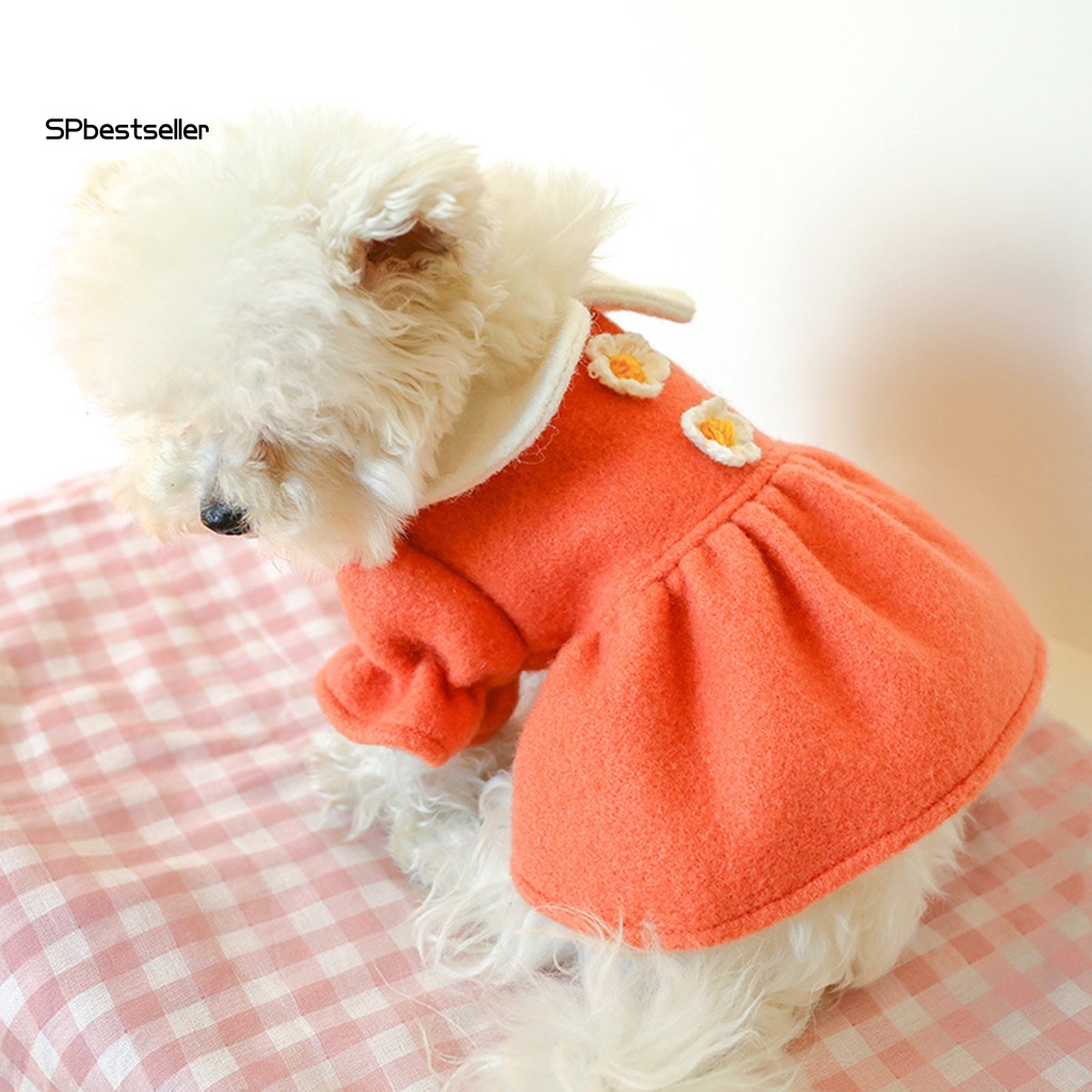 Đầm Công Chúa Họa Tiết Hoa Xinh Xắn Thời Trang Mùa Đông Cho Cún Cưng