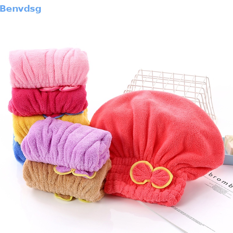 Khăn Quấn Khô Tóc Nhanh Đính Nơ Bằng Sợi Microfiber