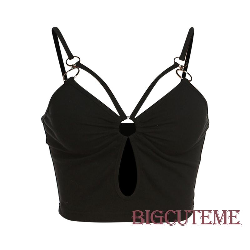 [] - Áo Hai Dây Cổ Chữ V Dáng Ôm Không Tay Thời Trang Mùa Hè Màu Đen Dành Cho Bạn Nữ Mặc Trong Các Bữa