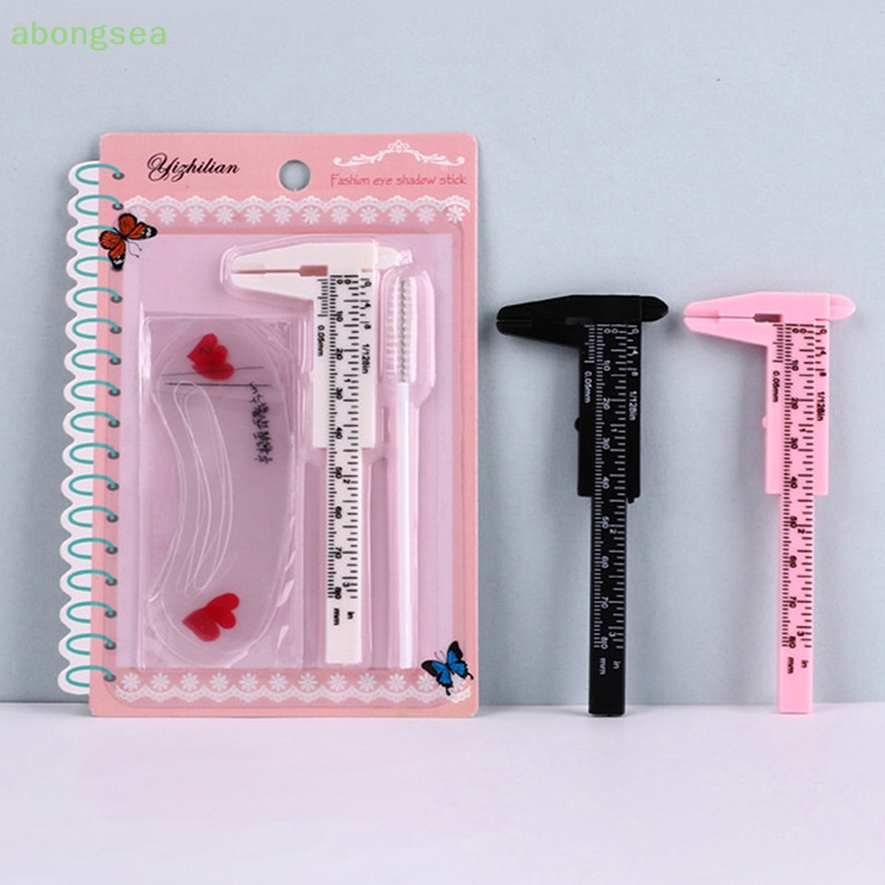 Set 3 Thước Cặp Vẽ Lông Mày Bằng Nhựa Tiện Dụng