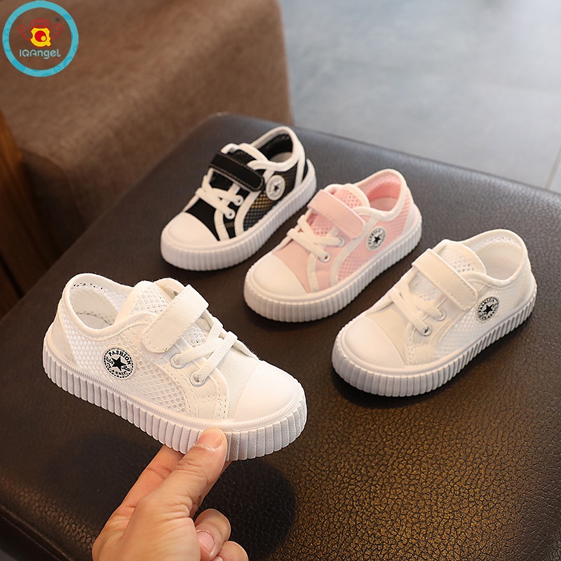 Giày Thể Thao Phối Lưới Rỗng Màu Trắng Thời Trang Thường Ngày IQ Cho Bé Trai Và Gái