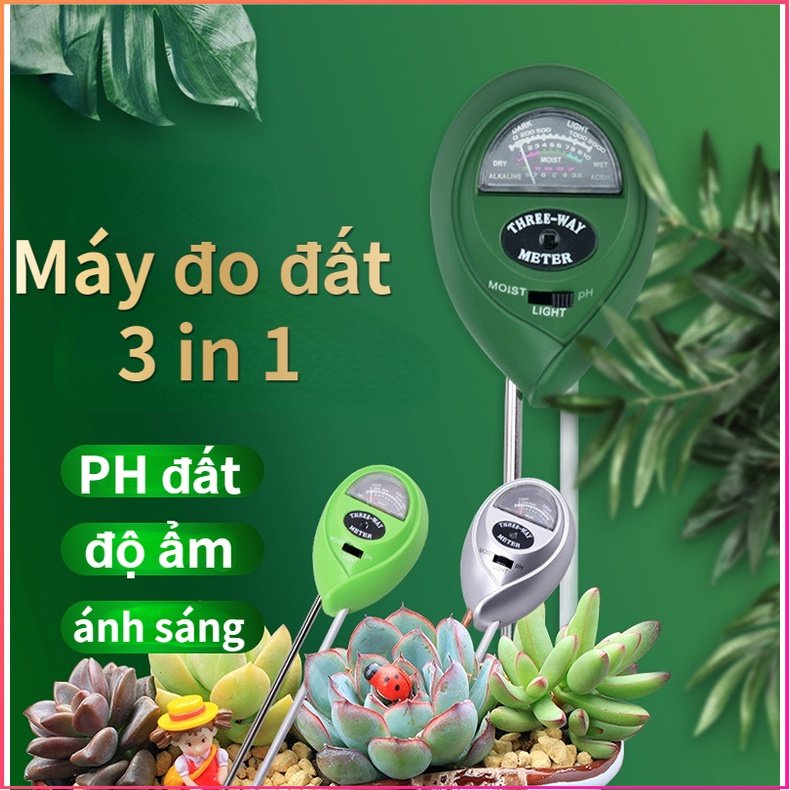 【FREESHIP】Máy đo ph đất đa năng, đo độ ẩm, ánh sáng - Máy đo đất 3 in 1,